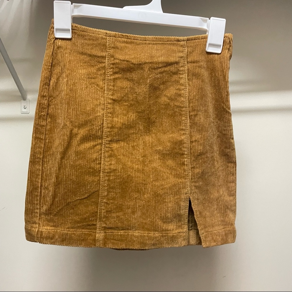 Pacsun Yellow Corduroy Mini Skirt